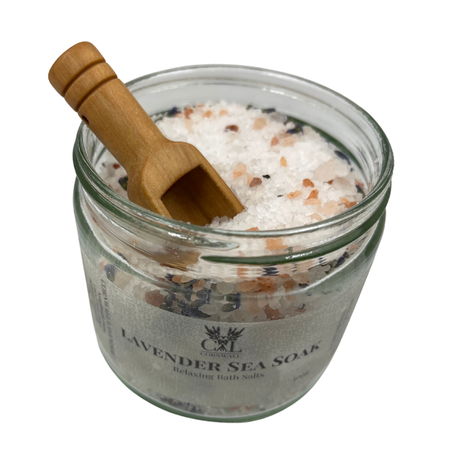 Relax and unwind in the soothing waters of a luxurious lavender essential oil bath soak to soothe aching muscles, soften skin, and ease the mind, body, and spirit.